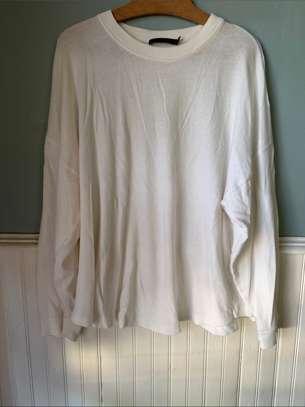 Jenni Kayne Cream Oversized Long-Sleeve Top